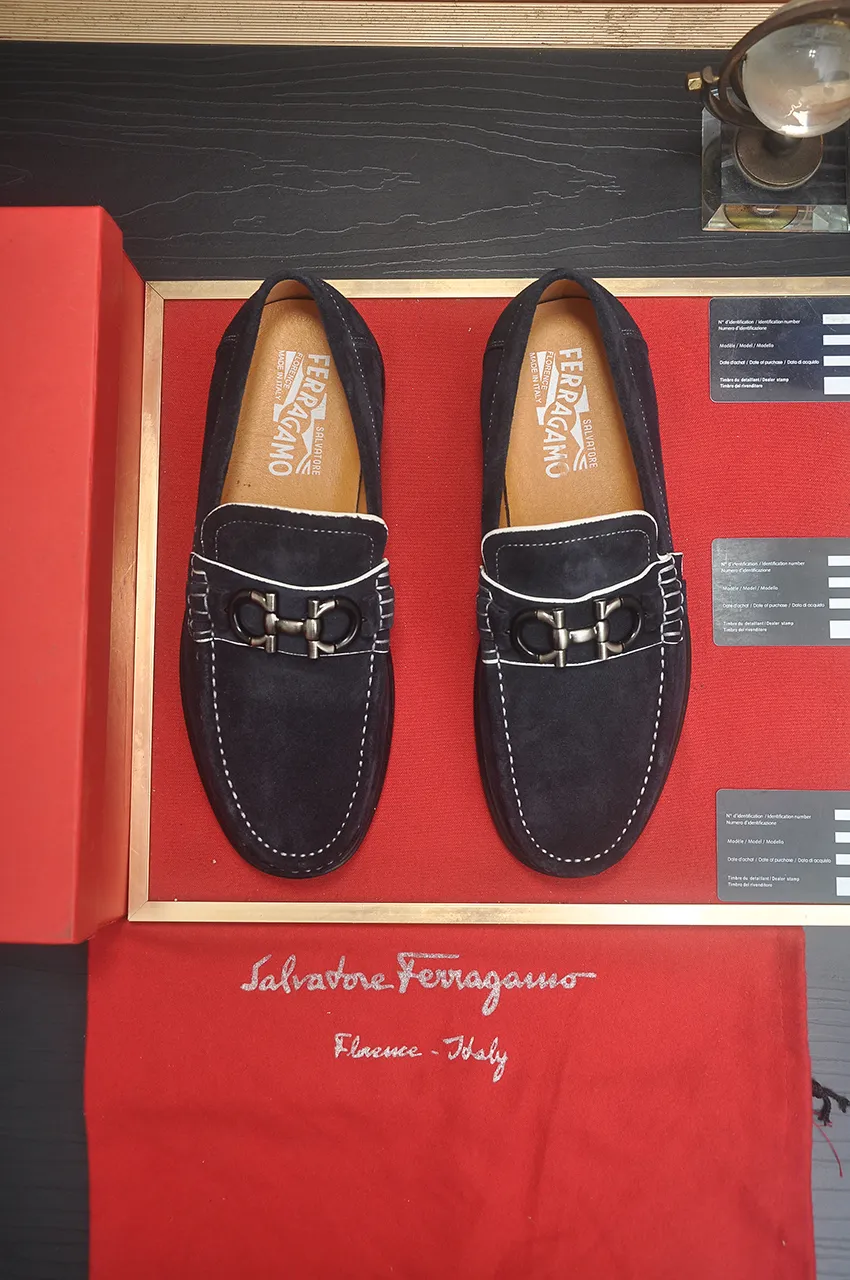 Men's shoes 💰440💶[Ferragamo/Ferragamo] The latest model in the counter. Original imported high-quality cowhide with open sides + imported 🐂 water-dyed cowhide lining + original luxury metal buckle + original combined outsole. No pressure for comparison. 38--45 (45 is custom-made and cannot be returned or exchanged)
